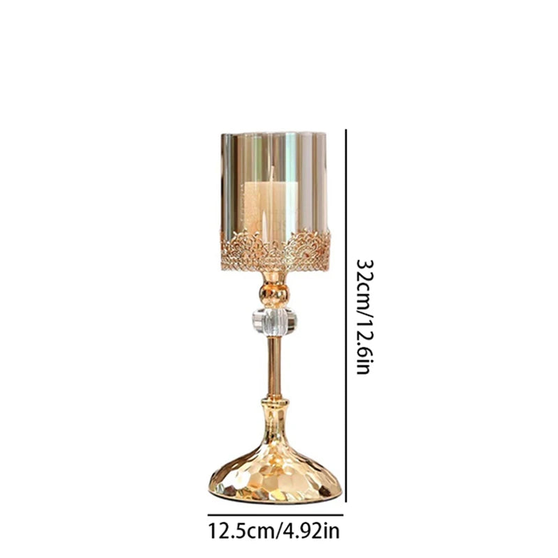 Elegant Gold Crystal Candle Holders