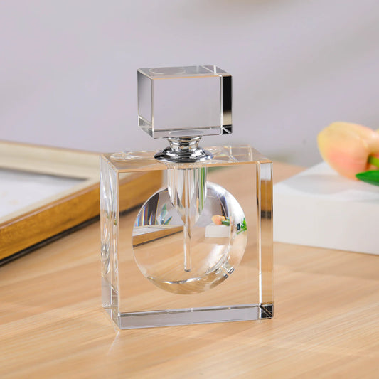 30ml Modern Large Capacity Square Crystal Perfume Bottle Art Decoration Clear Crystal Glass Perfume Bottle Desktop Ornament Gift