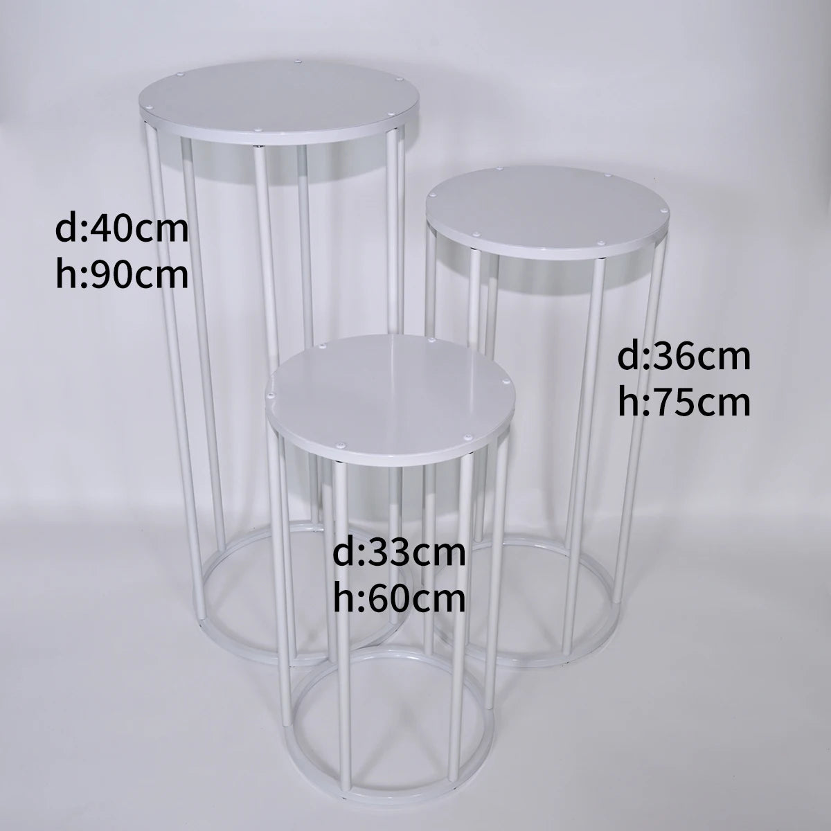 White Cylinders Cake Table Party Wedding Decoration Cylindrical Cloth Cover Stand Dessert Bar Photograph Background