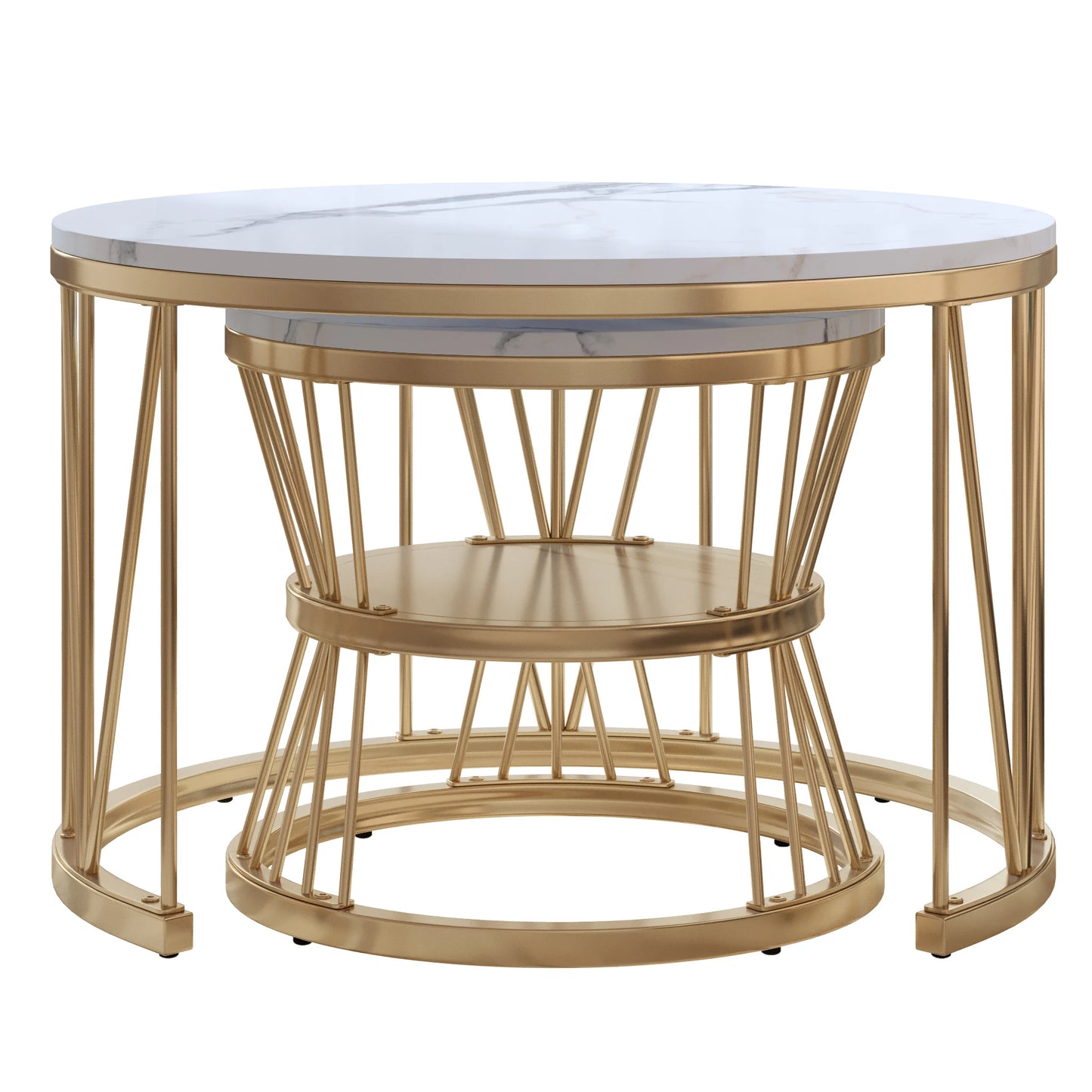 Anajqaqia Round Coffee Table Set 70x70x45cm 45x45x40cm