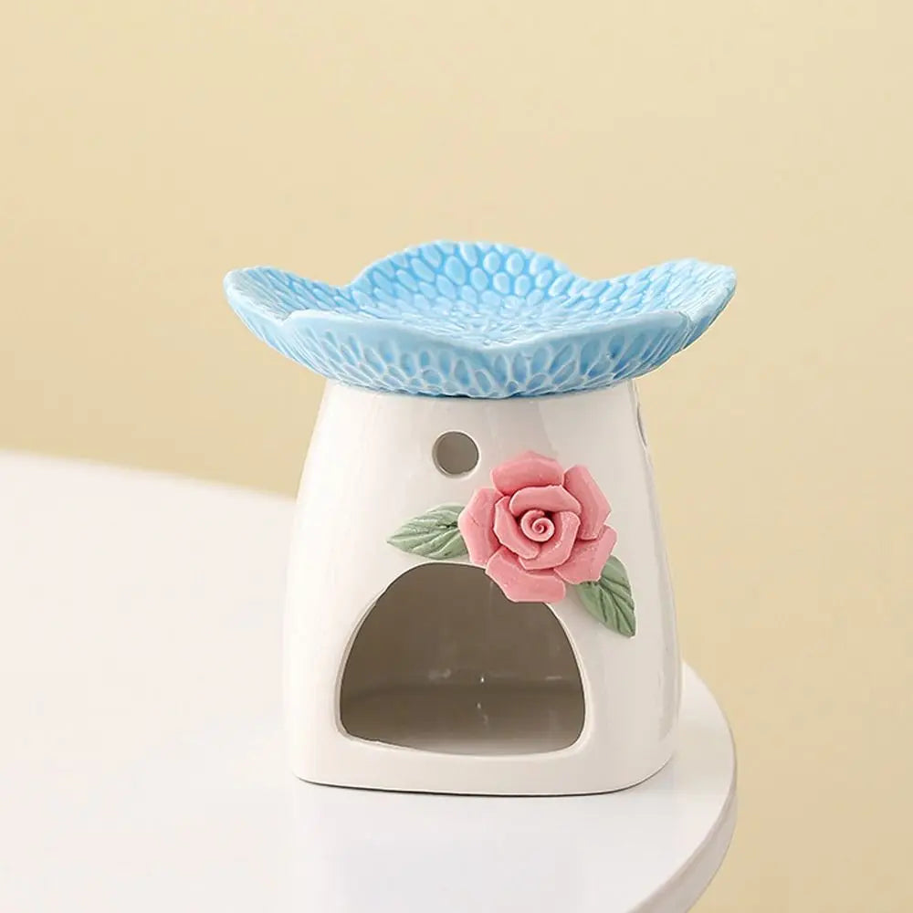 Non-Toxic Ceramic Flower Aromatherapy Stove Eco-Friendly Heat Resistant Essential Oil Diffuser Handmade Candle Stove Bedroom