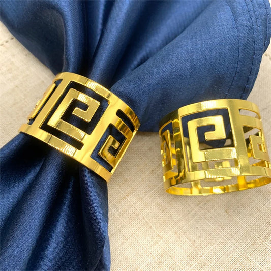 2/6pcs Napkin Rings Serviette Rings Alloy Napkin Holder Table Napkins Decorative Stand Party Table Decoration Accessories