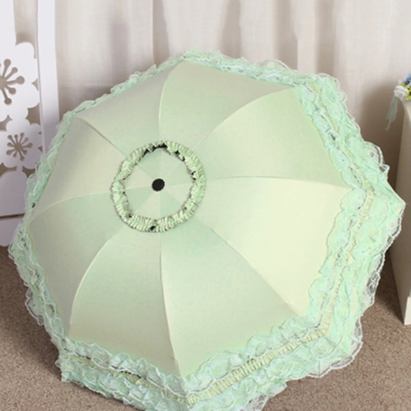 Vintage Lace Parasol Uv Protection Folding Umbrella Stylish Lace Folding Umbrella for Sun Protection Rain Lightweight Portable