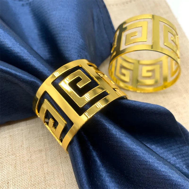 2/6pcs Napkin Rings Serviette Rings Alloy Napkin Holder Table Napkins Decorative Stand Party Table Decoration Accessories