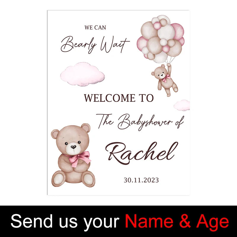 Custom Baby Shower Welcome Sign Board Mosaic Customized Personalized Welcome Baby Shower Sign for Baby Shower Birthday Decoratio