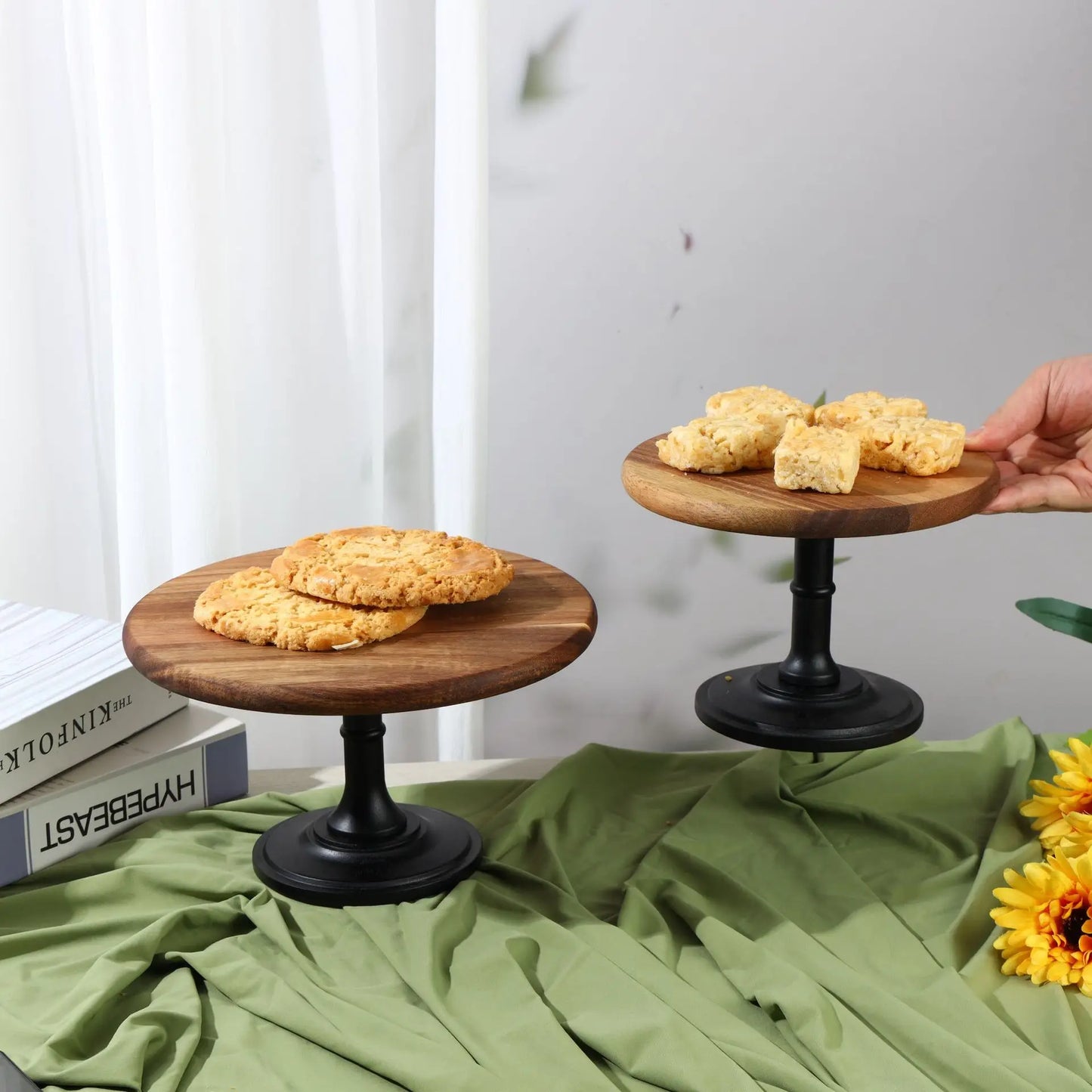 Wooden Tall Tray Dessert Table Dry Fruit Plate Afternoon Tea Snack Cake Plate Display Stand