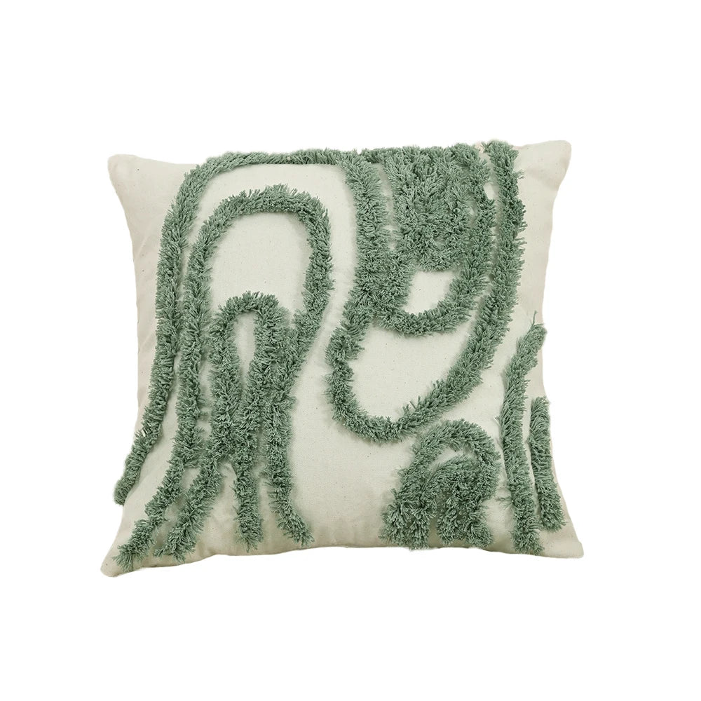 BUYNOW Hoop Flover Tufted Polka Dot Floret Embroidery Pillowcase Bohemian Living Room Sofa Cushion Cover HomeParty Bedroom Decor