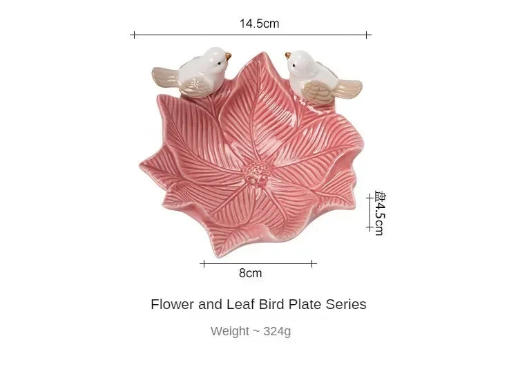 Cute Bird Tray Ceramic Jewelry Storage Trays Creative Shelf Dim Sum Dessert Plate Home Decor Tea Table Desktop Decoration Bowl