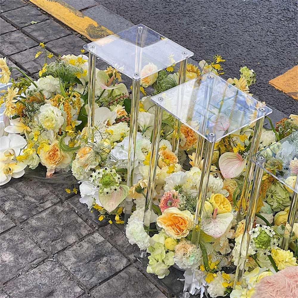 Wedding Centerpieces Acrylic Vases Flowers Stand for Birthday Party Tables Decorations Window Display Rack Cake Stand Home Decor