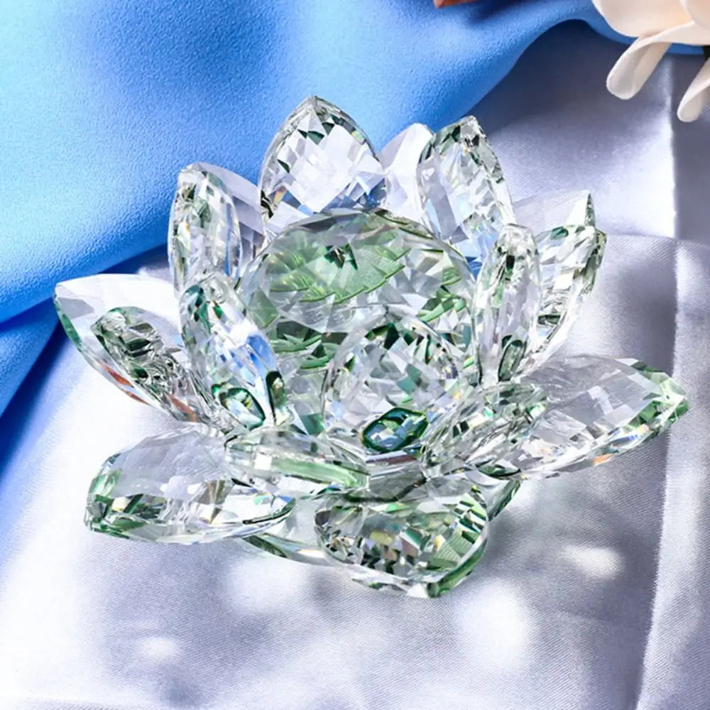6cm Quartz Crystal Lotus Flower Crafts Glass Paperweight Fengshui Ornaments Figurines Home Wedding Party Decor Gifts Souvenir