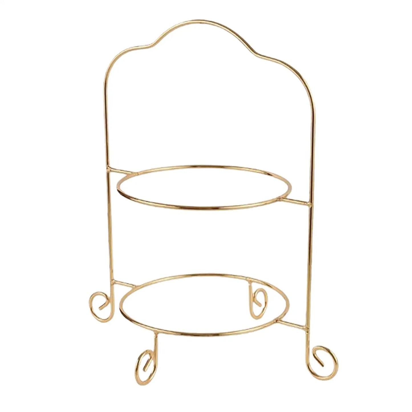 2 Tiered Cake Stand Classic Cookie Display Platter Decoration, For Wedding Home Party Decor Dessert Display Center Rack Metal