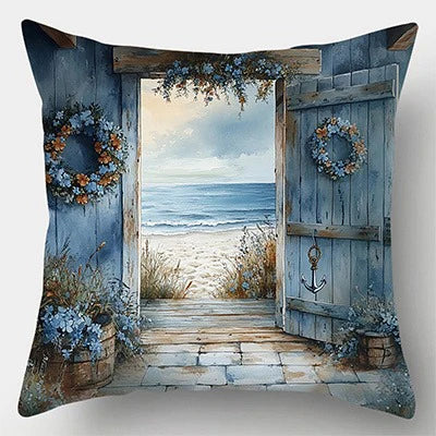 Ocean Theme Polyester PillowcaseSuitable for sofa car bedroom decorative cushion cover pillow cover