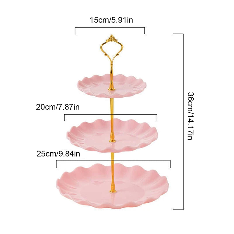 Double layer cake candy stand round wedding party fruit plate display home decoration tray table exquisite
