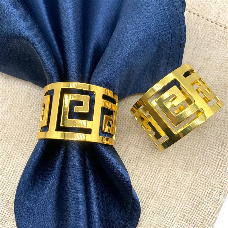 2/6pcs Napkin Rings Serviette Rings Alloy Napkin Holder Table Napkins Decorative Stand Party Table Decoration Accessories