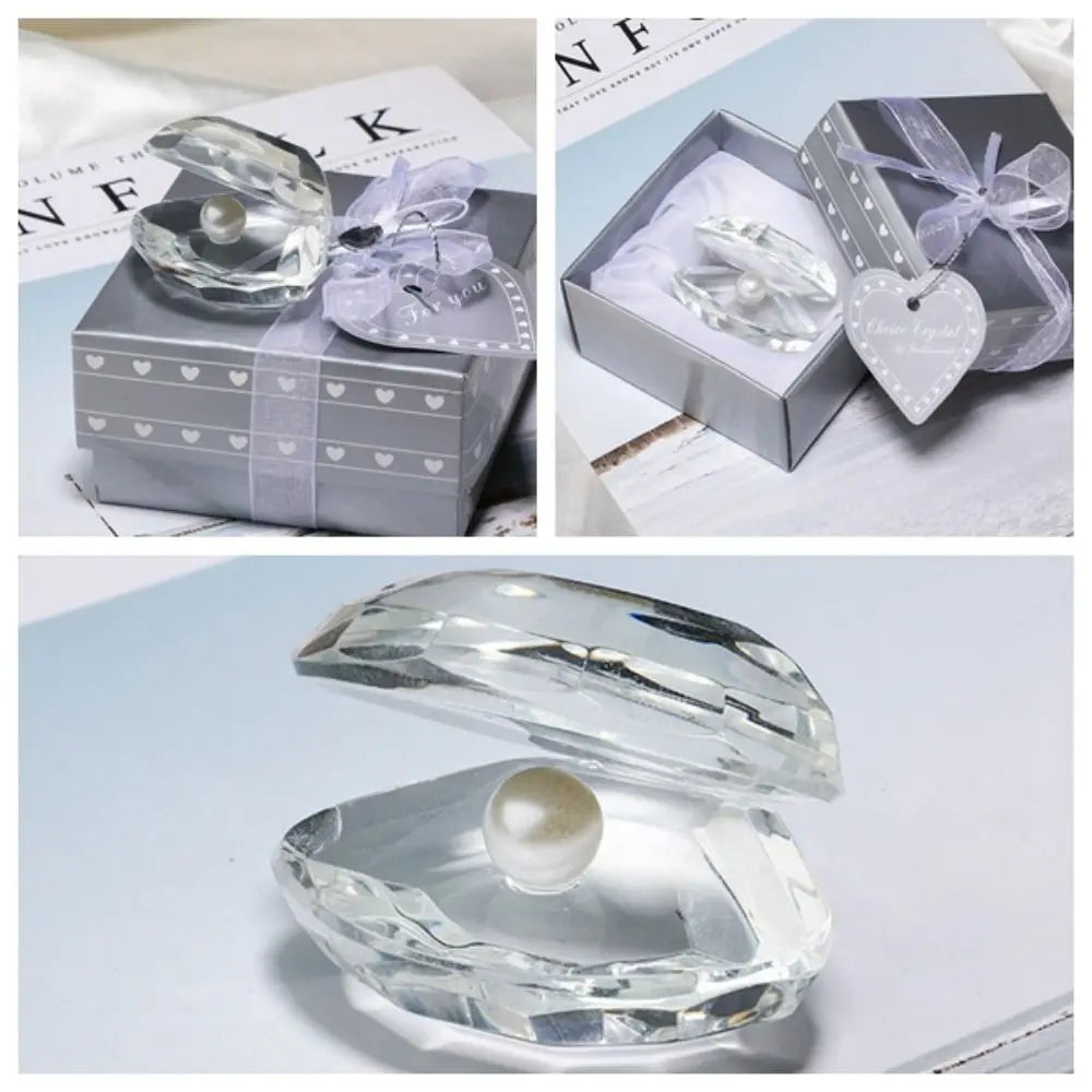 Room Decor Exquisite Crystal Pearl Clam Creative Artificial Crystal Crafts Unique Desktop Ornament Party Favors
