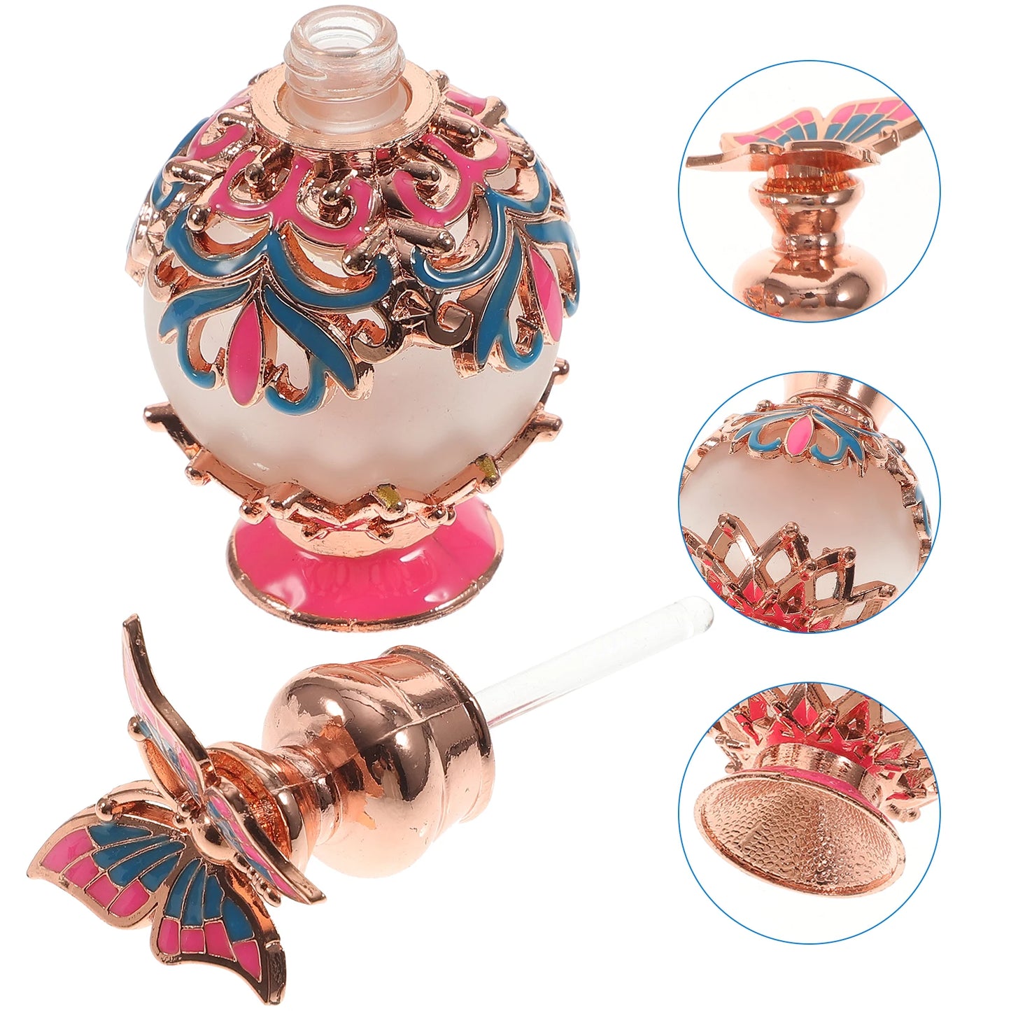 1pc Crystal Glass Essence Sub Bottle Refillable Container Travel Perfume Dispenser Mini Scent Holder Vintage Refillable Bottle