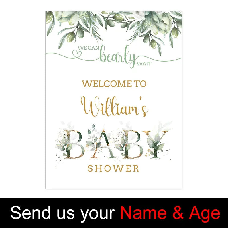 Custom Baby Shower Welcome Sign Board Mosaic Customized Personalized Welcome Baby Shower Sign for Baby Shower Birthday Decoratio
