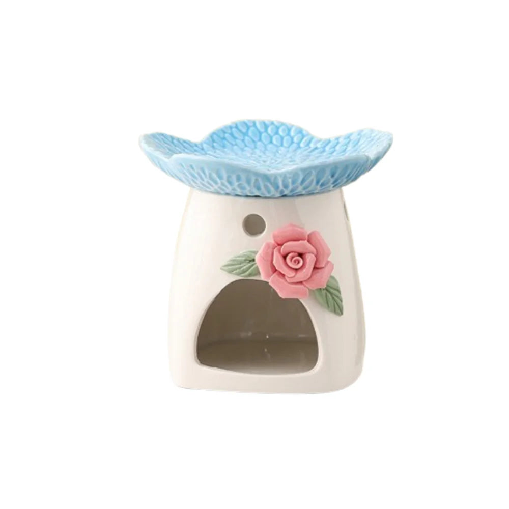 Non-Toxic Ceramic Flower Aromatherapy Stove Eco-Friendly Heat Resistant Essential Oil Diffuser Handmade Candle Stove Bedroom
