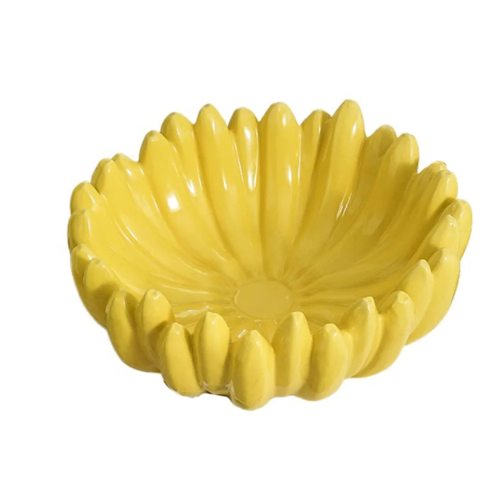 Tableware Ceramic Banana Shaped Storage Tray Durable Exquisite Dessert Plate Creative Fruit Tray Restaurant