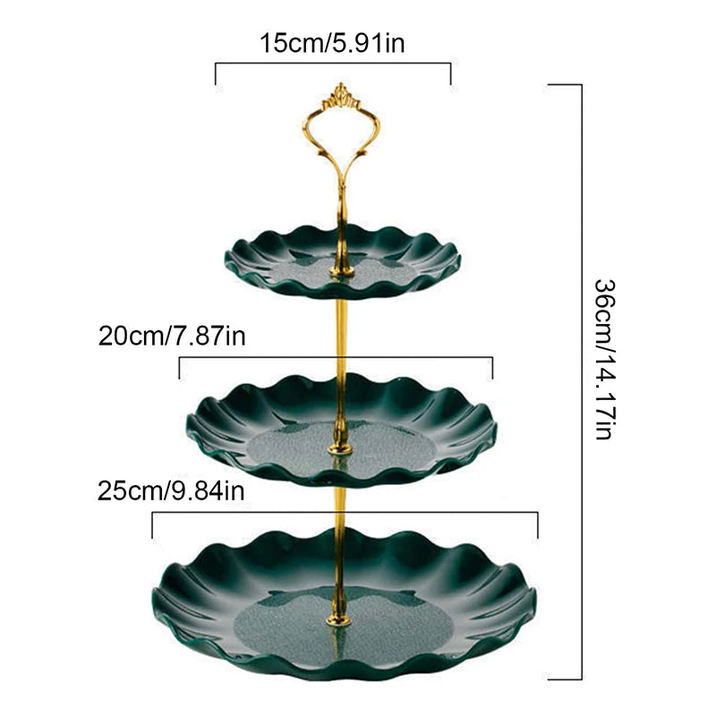Double layer cake candy stand round wedding party fruit plate display home decoration tray table exquisite