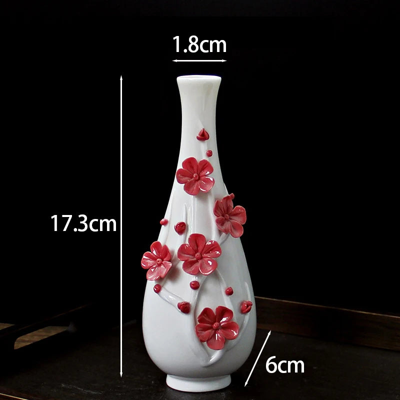 Hand-painted Vase Ornaments Ceramic Mini Flower Inserted Dry Flower Fragrance Bottle Home Desktop Decoration Crafts