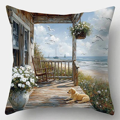 Ocean Theme Polyester PillowcaseSuitable for sofa car bedroom decorative cushion cover pillow cover