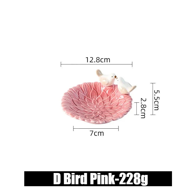 Cute Bird Tray Ceramic Jewelry Storage Trays Creative Shelf Dim Sum Dessert Plate Home Decor Tea Table Desktop Decoration Bowl