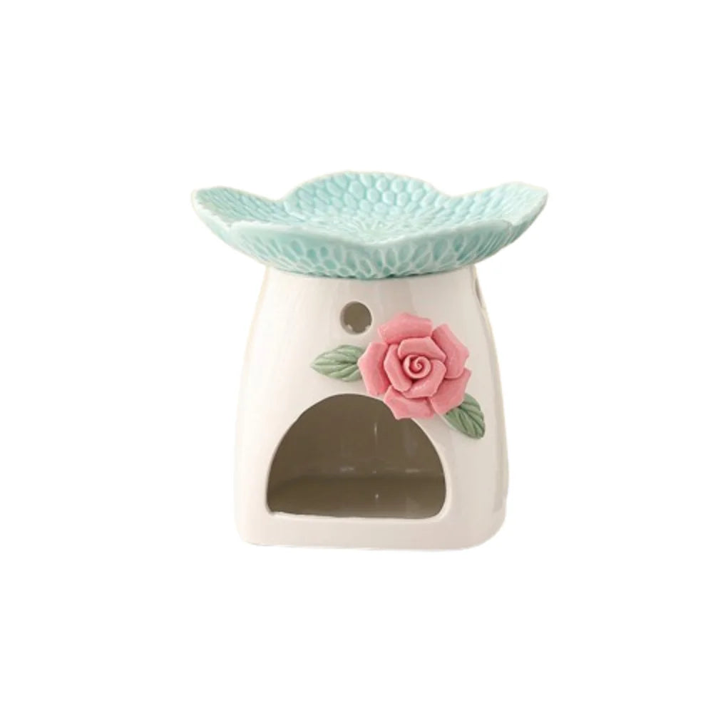 Non-Toxic Ceramic Flower Aromatherapy Stove Eco-Friendly Heat Resistant Essential Oil Diffuser Handmade Candle Stove Bedroom