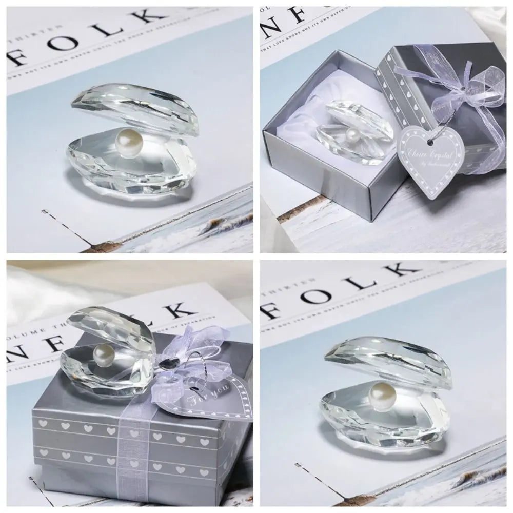 Room Decor Exquisite Crystal Pearl Clam Creative Artificial Crystal Crafts Unique Desktop Ornament Party Favors