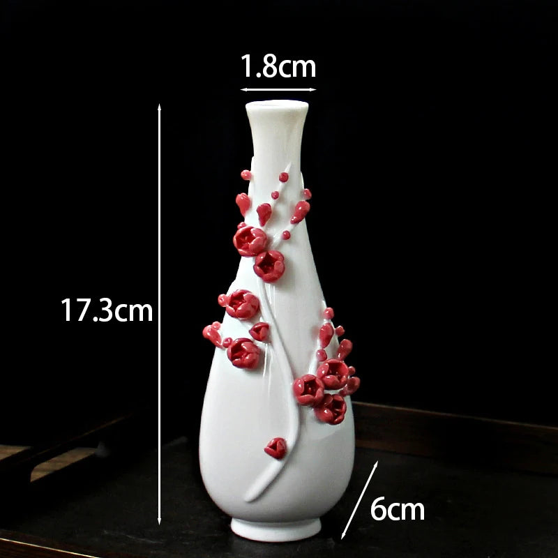 Hand-painted Vase Ornaments Ceramic Mini Flower Inserted Dry Flower Fragrance Bottle Home Desktop Decoration Crafts