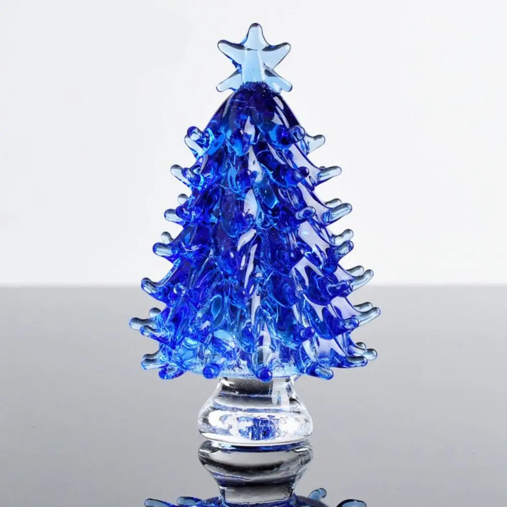 Creative Crystal Christmas Tree Figurines Home Xmas Decoration Paperweight Crafts Art&Collection Table Ornaments Souvenir Gifts