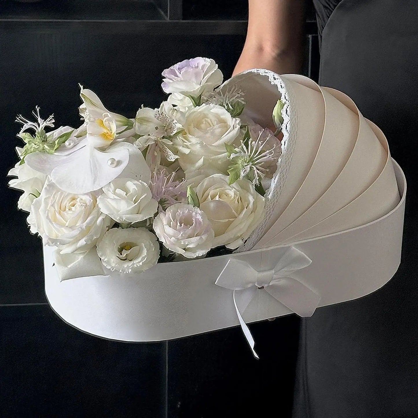 Baby Shower Box Flower Box Ornaments for Flower Sweet Home Decor Flower Packing Box Cradle Floral Basket Presents Wrapping Bag