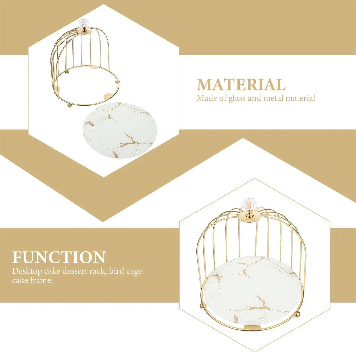 Glass Metal Wedding Cake Stand Decorative Cupcake Holder Dessert Display Tray Pastry Server Table Decor For Party Home