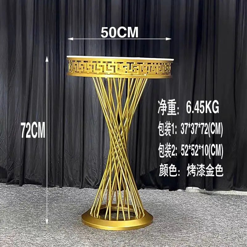 Luxury Wedding Decoration French Gold Dessert Table Cylinder Flower Stand Cake Holder For Party Banquet Hall Site Layout Props