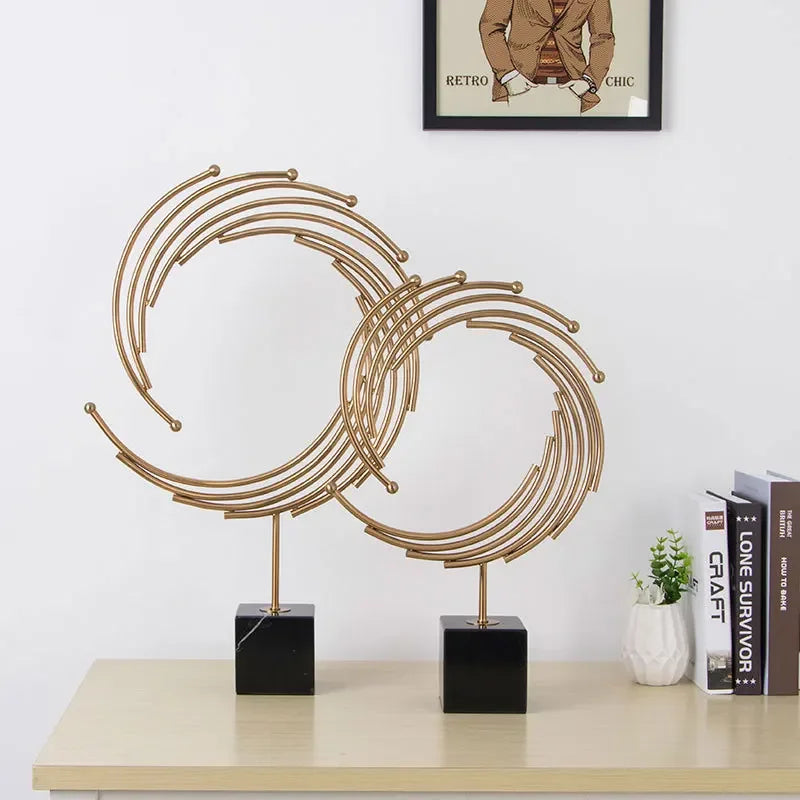 Golden Harmony Orbit Sculptures