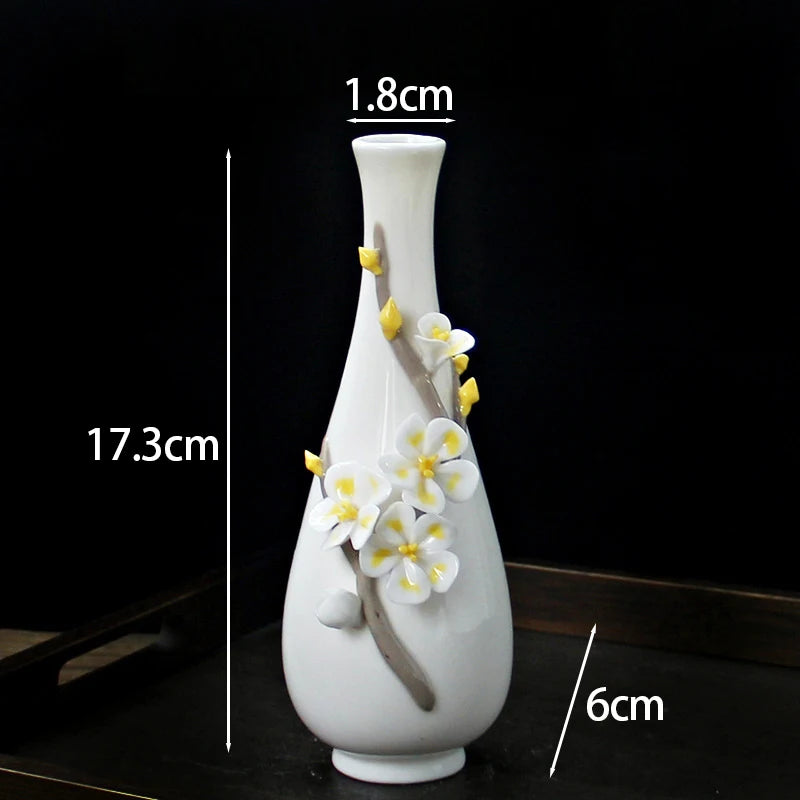 Hand-painted Vase Ornaments Ceramic Mini Flower Inserted Dry Flower Fragrance Bottle Home Desktop Decoration Crafts