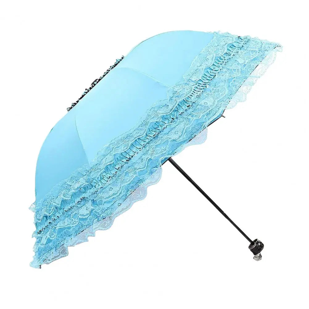 Vintage Lace Parasol Uv Protection Folding Umbrella Stylish Lace Folding Umbrella for Sun Protection Rain Lightweight Portable