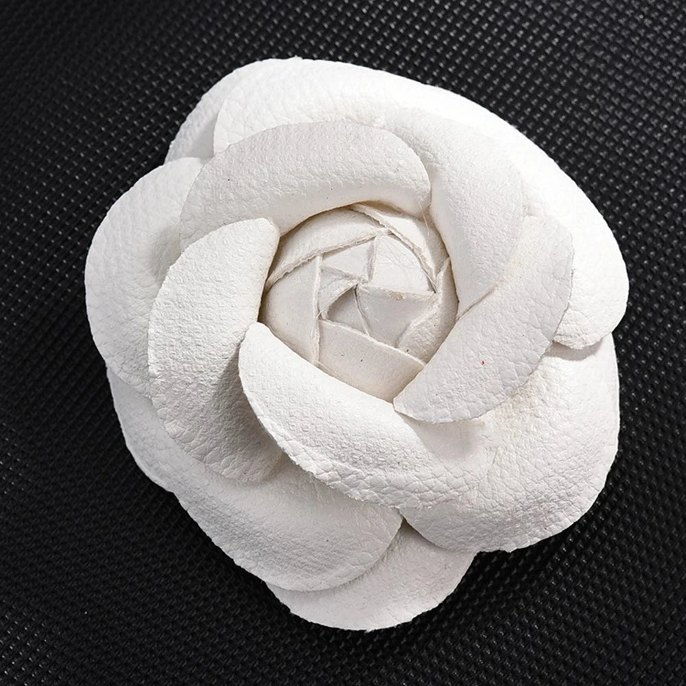 Pin Lapel Sewing Fabric Brooch Jewelry PU Leather Camellia Flower DIY Craft Supplies Corsage