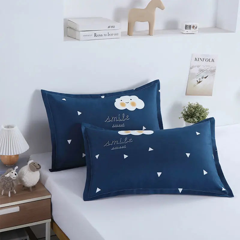 Printed Pillow Case Throw 40x60cm Simple Soft Cozy Skin-friendly Students Bedroom Cover Washable Home Household  Fashion