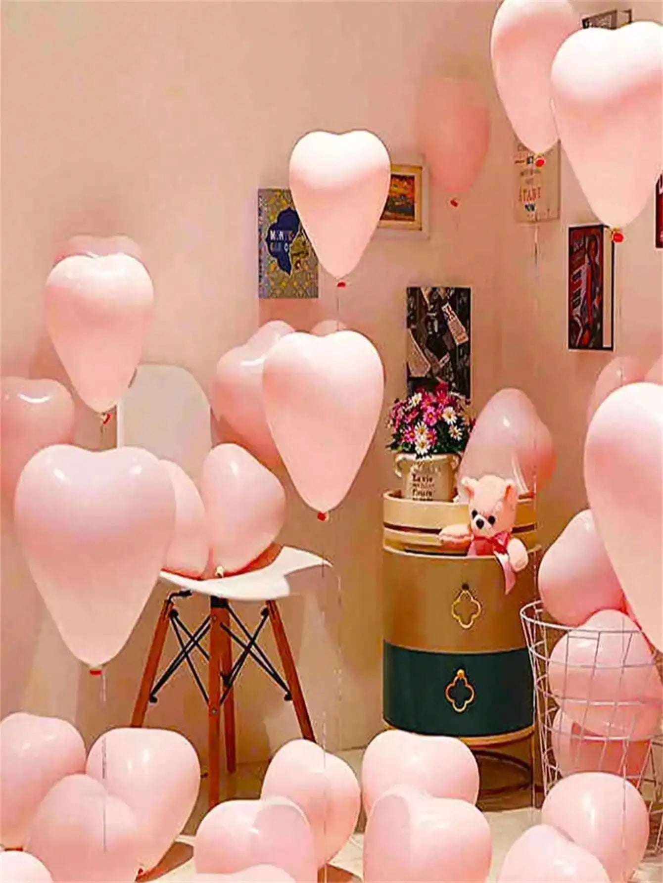 20pcs 10Inch Pink Macarons Heart Shape Latex Balloon Birthday Party Decorations Wedding Valentine's Day Decor Kids Shower Globos