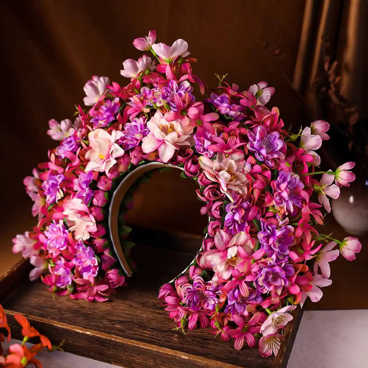 Women Girl Hair Accessories Headband Festival Big Flower Crown Wreath Decoration For The Hair Wedding Party Bride Headwear ﻿