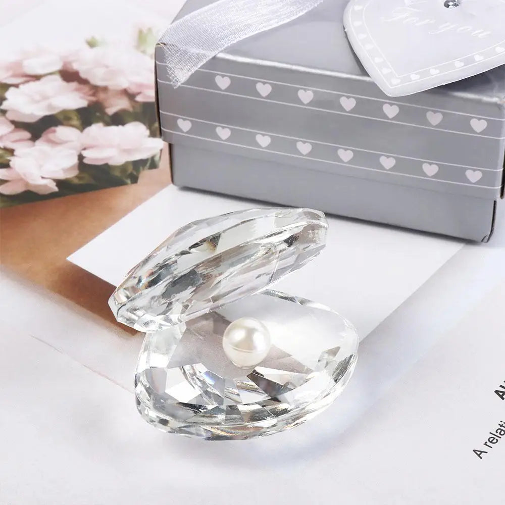 Room Decor Exquisite Crystal Pearl Clam Creative Artificial Crystal Crafts Unique Desktop Ornament Party Favors