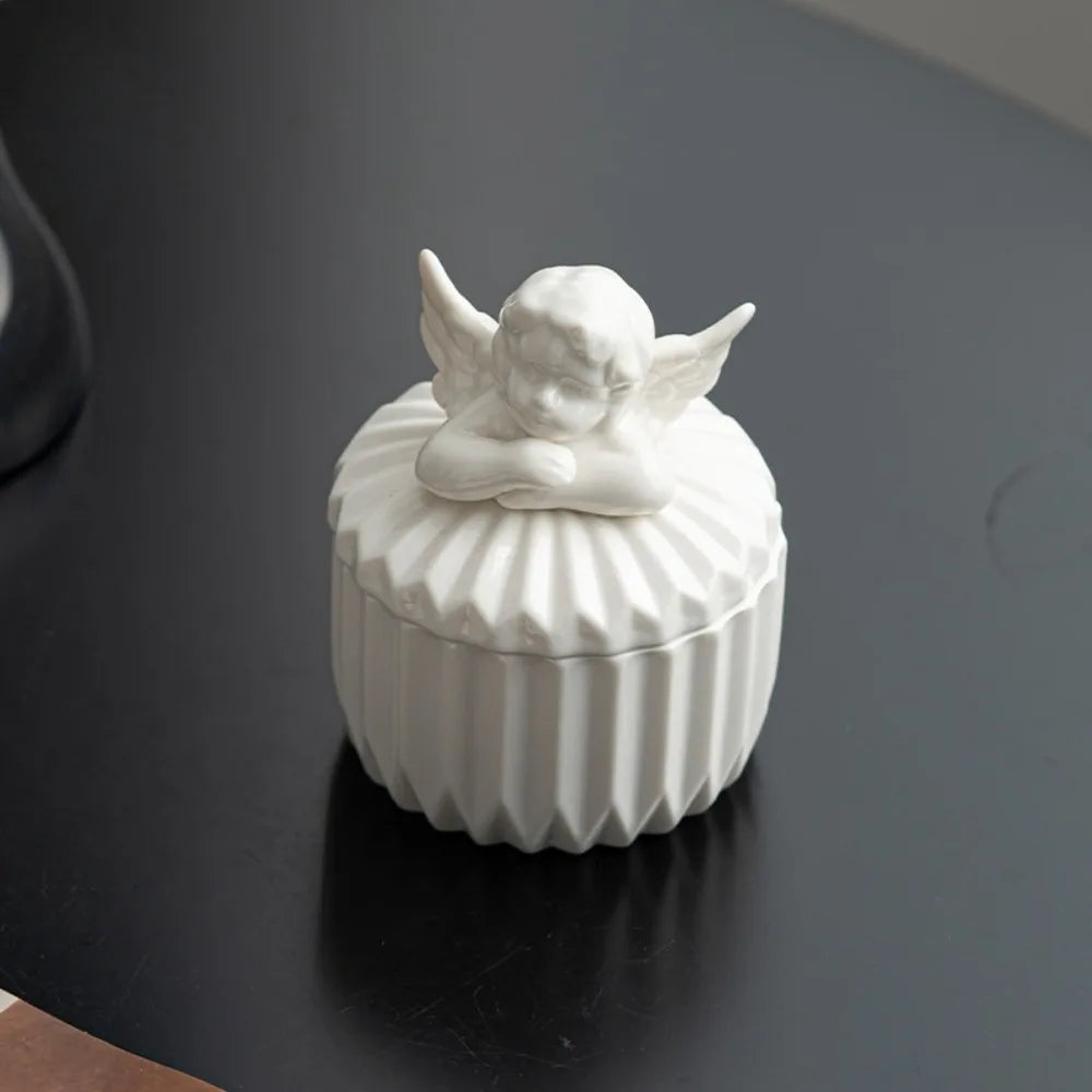 Handmade Gardenia Fragrance Nordic Angel Fresh Aromatherapy Ceramic Candle Cup Home Interior Decor Ornament  Crafts Deodorize