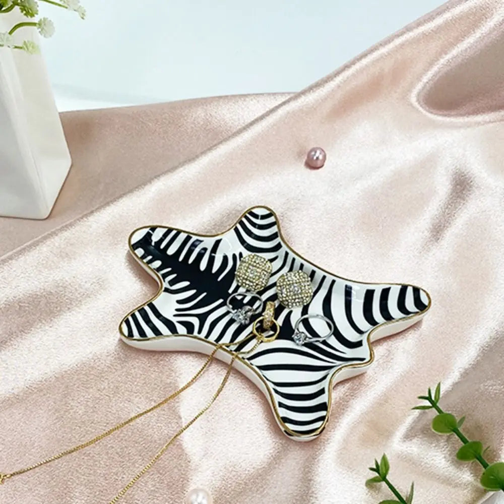 Home Decoration Ceramic Jewelry Tray Creative Simple Bathroom Storage Tray Multi-Function Portable Storage Plate Food