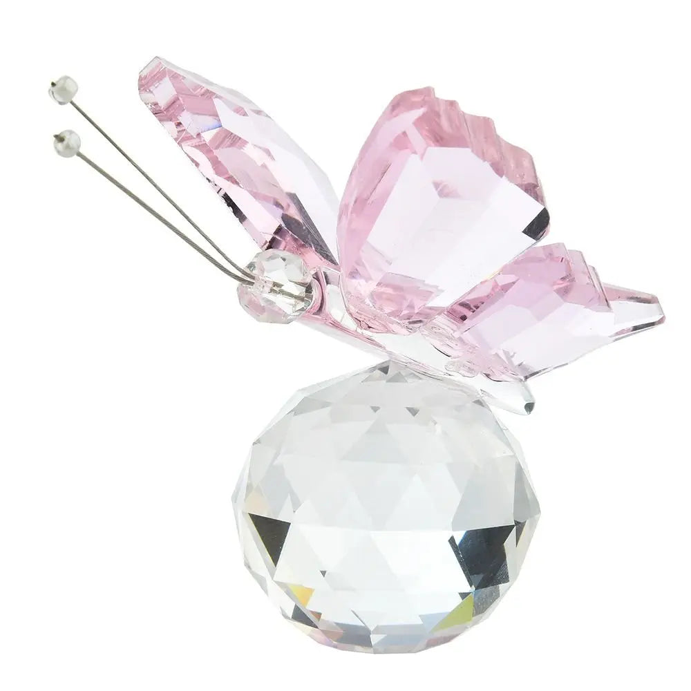 European Style White Crystal Crystal Butterfly Vivid Cute Miniature Figurines Handmade Glass Art Crystal Crafts Home Decoration