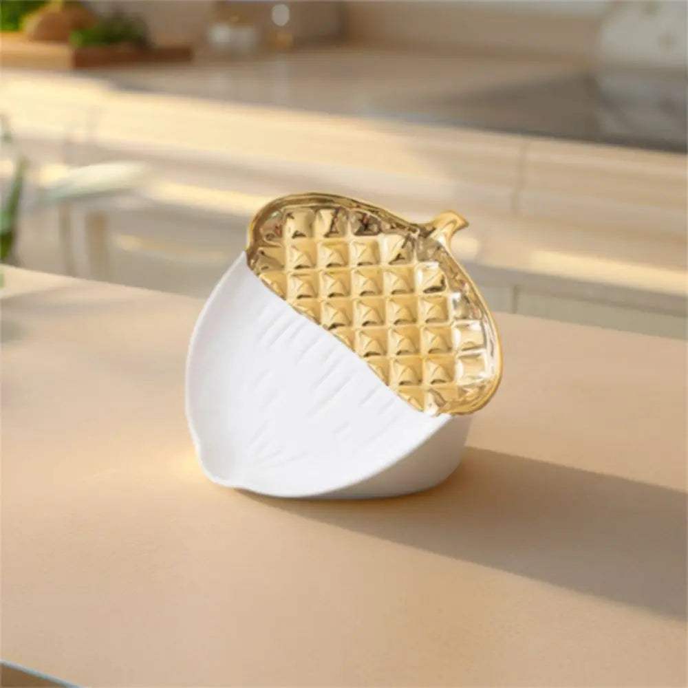 Desktop Ornament Ceramic Pine Cone Shaped Tray Exquisite Creative Fruit Tray Portable Multi-Function Jewelry Display Plate Food