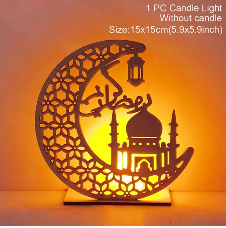 2025 EID Mubarak Wooden Pendant Ramadan Decoration For Home Islamic Muslim Party Decor EID Gifts Abaya AL Adha Kareem Gifts