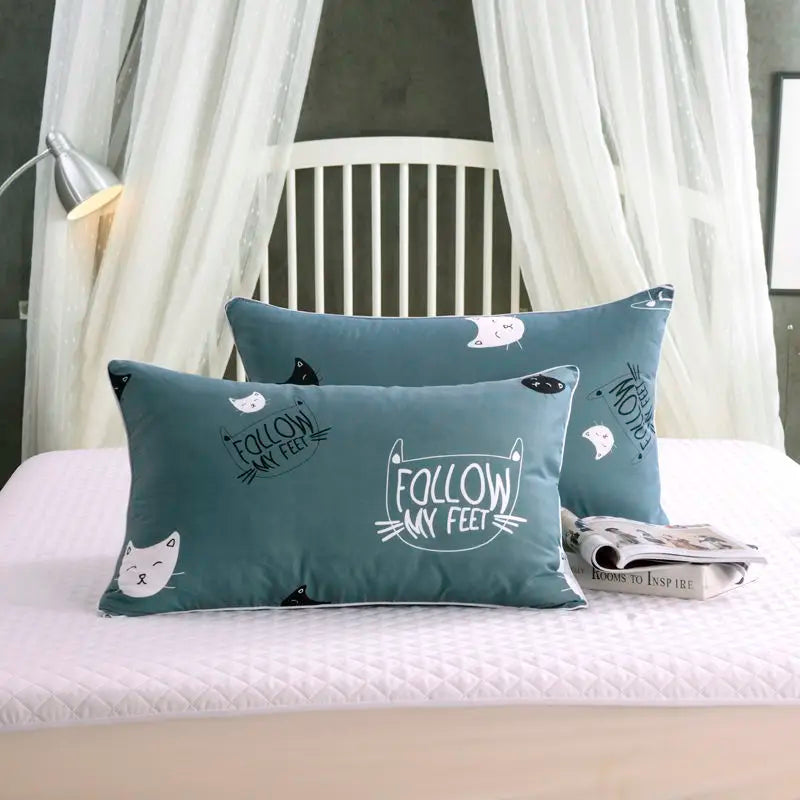 Printed Pillow Case Throw 40x60cm Simple Soft Cozy Skin-friendly Students Bedroom Cover Washable Home Household  Fashion