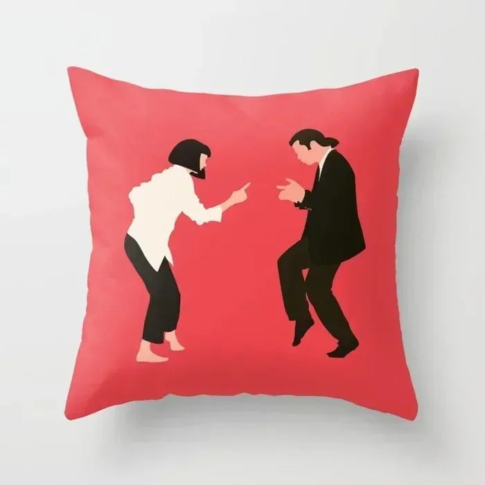 Cute Red Print Geometric Red Plaid Pink Lolita Pillow Cover Decorative Modern Nordic Throw Pillow Cover