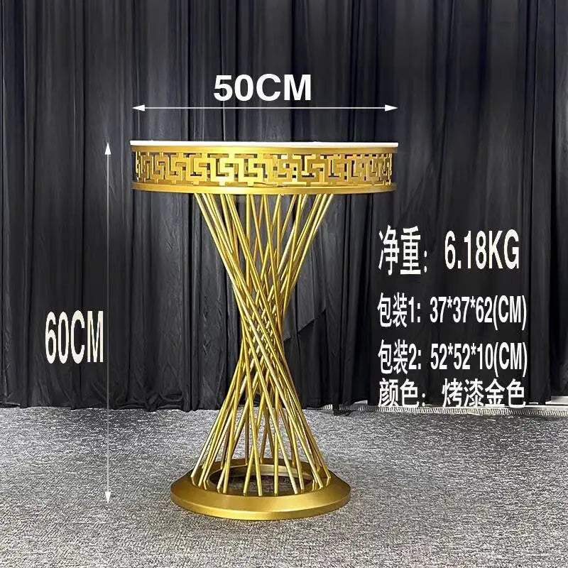 Luxury Wedding Decoration French Gold Dessert Table Cylinder Flower Stand Cake Holder For Party Banquet Hall Site Layout Props